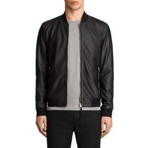 Allsaints black leather bomber jacket